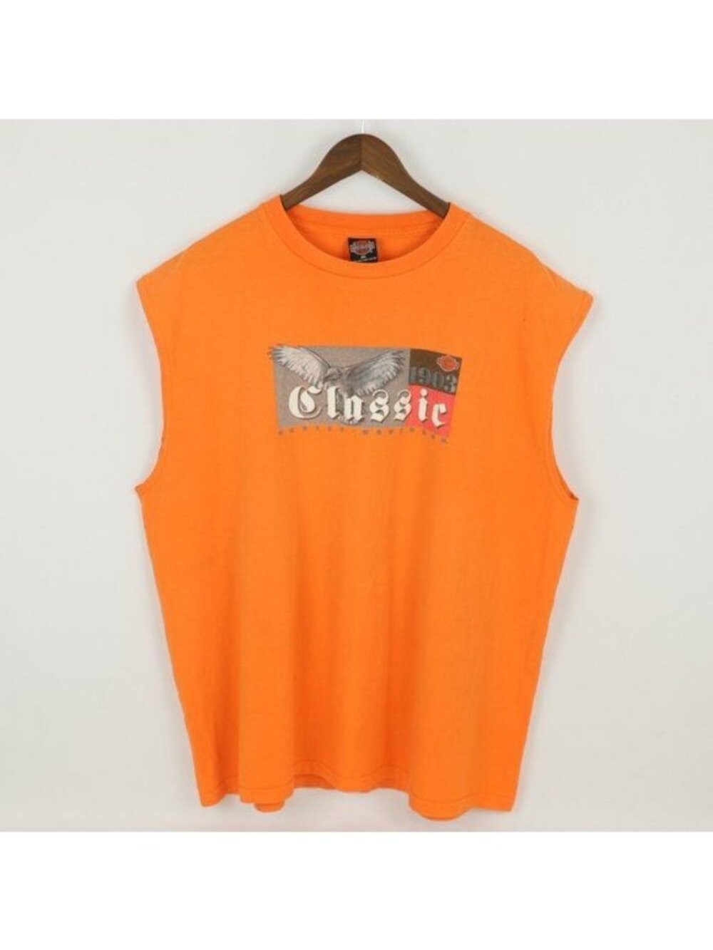 Harley-Davidson Las Vegas, NV Men's 2XL Orange Crewneck Graphic Tank Top